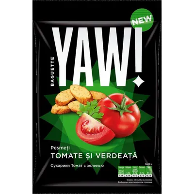 Pesmeti YAW! Baguette, cu gust de tomate si verdeturi, 50 g