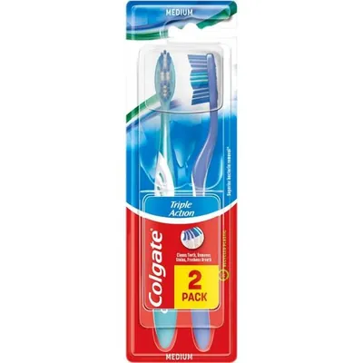 Periuta de dinti COLGATE TRIPLE ACTION, 2 buc