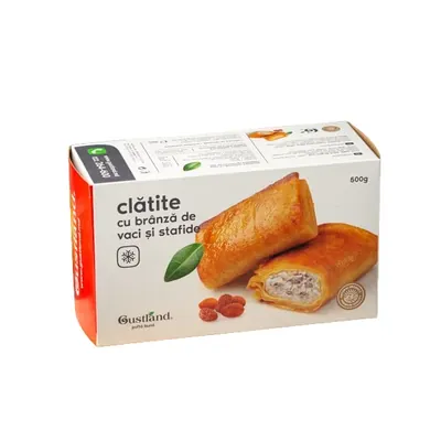 Gustland Clatite cu brinza de vaci și stafide congelat 500g