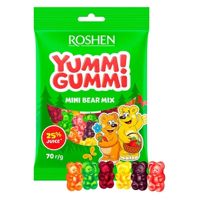 Bomboane gumate Roshen Yummi Gummi Mini Bear Mix 70g